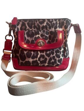 C31. Coach Park Ocelot Print Swingpack Crossbody Bag (Style F49441)